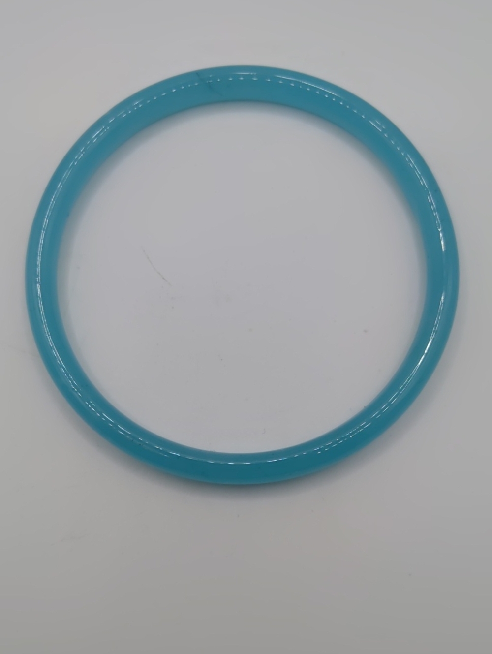 Slim Blue Glass Bangle Sz 8 - Picture 6 of 7